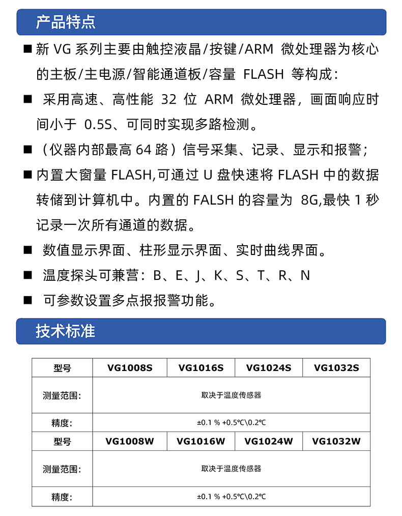 威格多路溫度測(cè)量?jī)x 溫升測(cè)試儀(VG1016W)廠家直銷，品質(zhì)保障插圖2