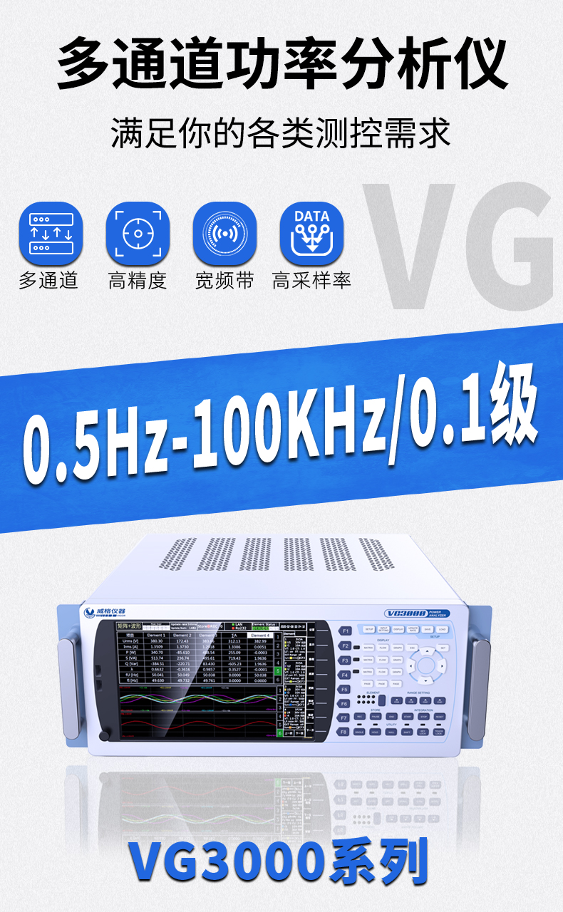 威格新品-多通道，多功能、高精度功率分析儀VG3000系列 廠家直銷 質(zhì)量保障插圖1